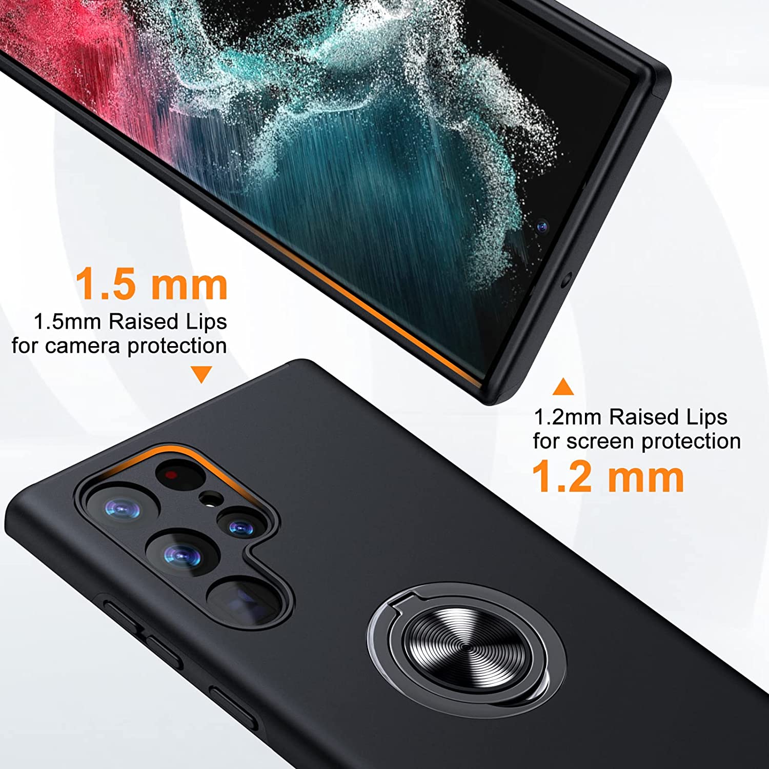 Étui hybride magnétique avec anneau invisible pour Samsung Galaxy S24 Ultra Étui hybride magnétique avec anneau invisible pour Samsung Galaxy S24 Ultra